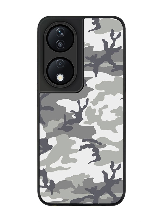 Stylizedd Rugged Black Edge Case for Honor X7b, Slim fit Soft Case Flexible Rubber Edges Anti Drop TPU Gel Thin Cover -  Artic Camo - Image 1
