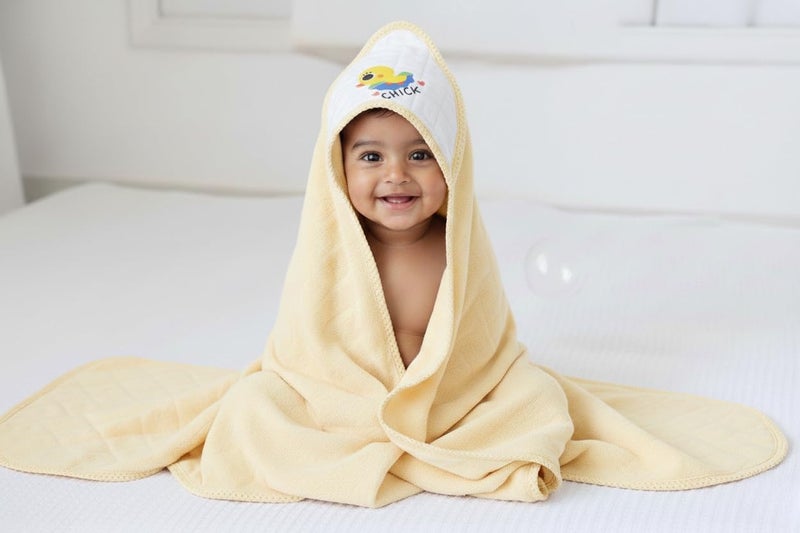THARUNSHA ELITE Hooded Wrapper, a Soft and Cozy Baby Towel Designed for Newborns (0-12 Months). It's Easy to wrap Your Little one snugly Super-Soft, Skin-Friendly Material. (1, Sandal) - Image 1