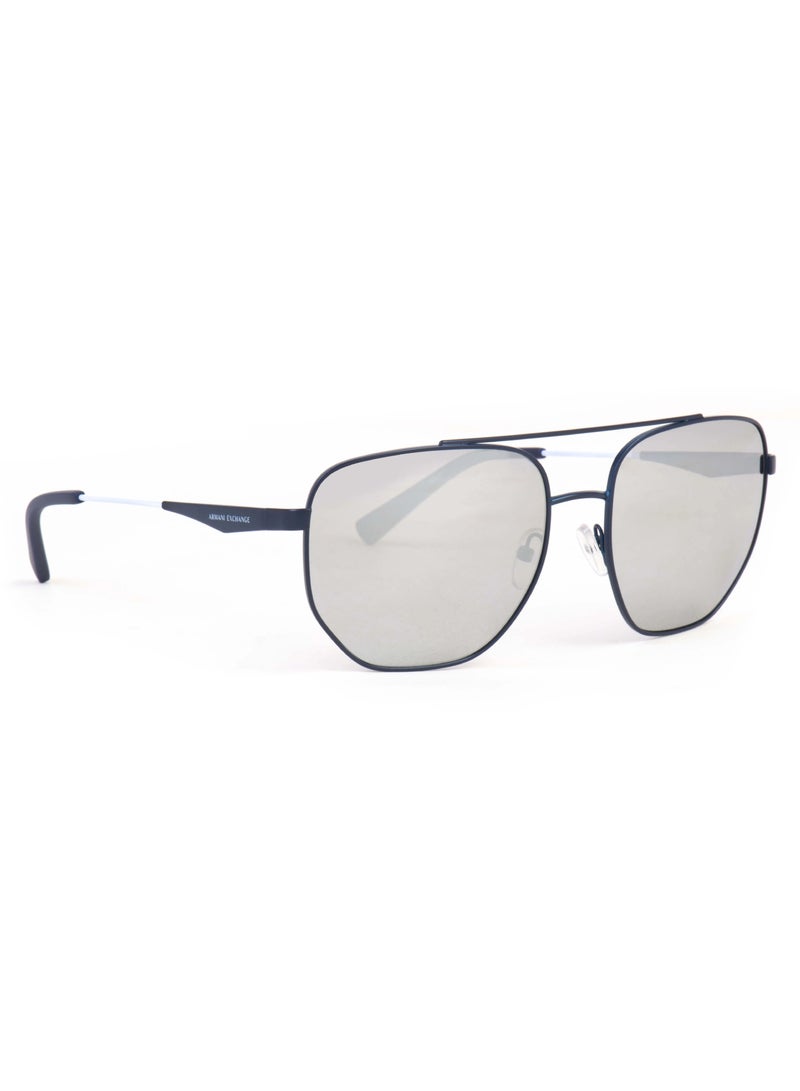 ارماني اكسشينج نظارة شمسية مربعة كاملة الحواف للرجال - AX2033S 6113/8G - مقاس العدسة: 59 ملم - أزرق - Image 1