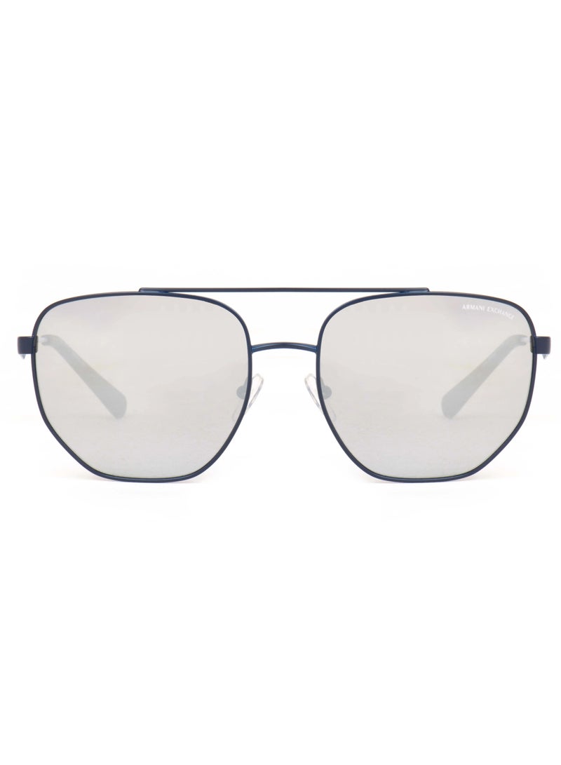 ارماني اكسشينج نظارة شمسية مربعة كاملة الحواف للرجال - AX2033S 6113/8G - مقاس العدسة: 59 ملم - أزرق - Image 2