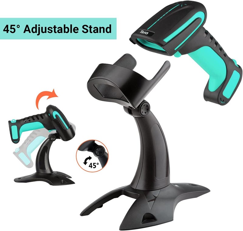 Tera 1D 2D QR Barcode Scanner Wireless with Stand, Heavy Duty Industrial IP66 Drop Resistance, Image Scanning Handheld Reader Compatible for Bluetooth with Vibration Alert Model 8100, Battery Powered - Image 5