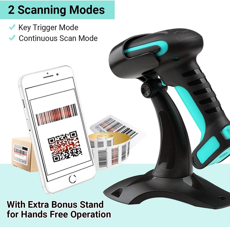 Tera 1D 2D QR Barcode Scanner Wireless with Stand, Heavy Duty Industrial IP66 Drop Resistance, Image Scanning Handheld Reader Compatible for Bluetooth with Vibration Alert Model 8100, Battery Powered - Image 4