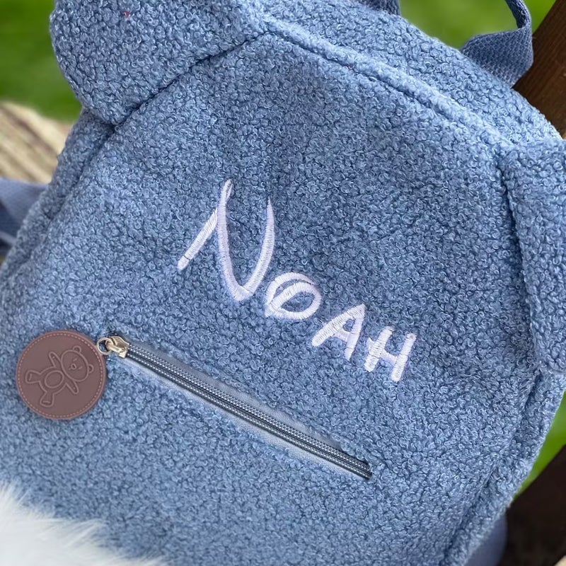 Etsy Personalized Embroidered Name Cute Bear Ears Plush Backpack Korean Style Ins Kidsren'S School Bag - Image 5