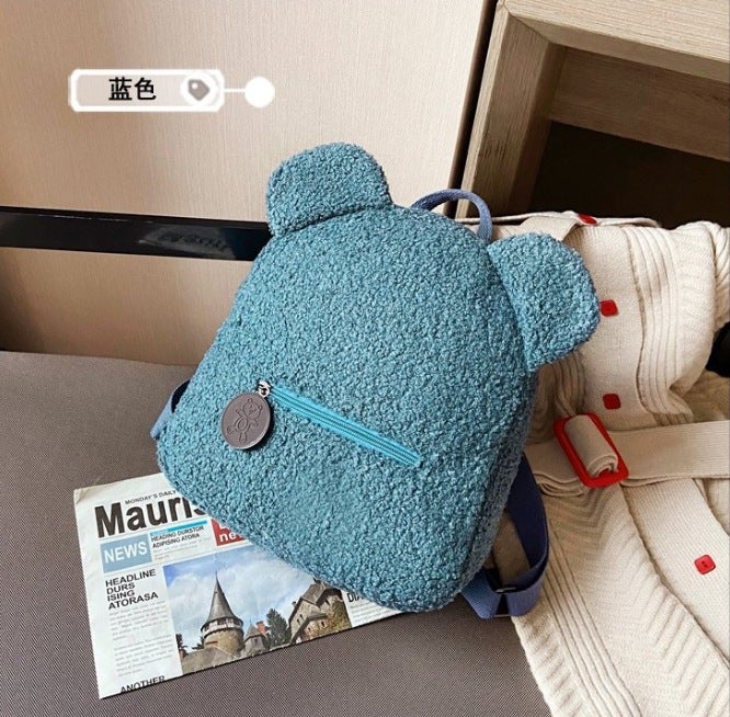 Etsy Personalized Embroidered Name Cute Bear Ears Plush Backpack Korean Style Ins Kidsren'S School Bag - Image 1