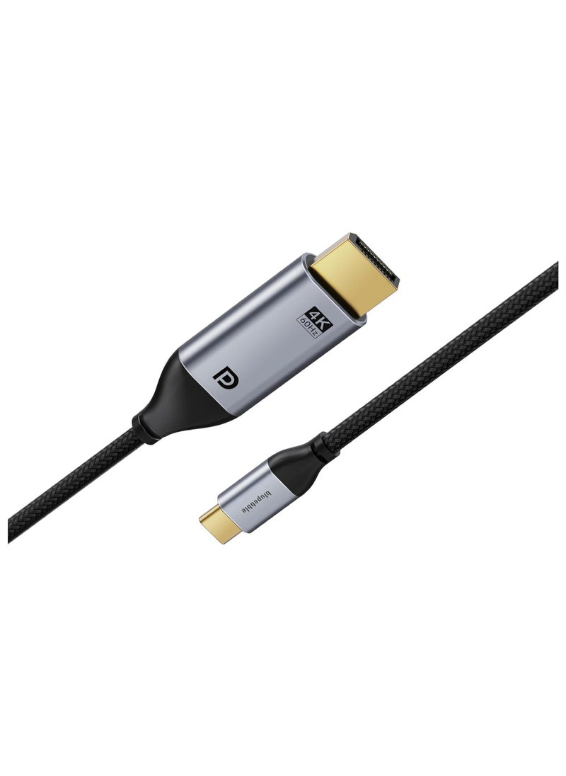 blupebble - Blupebble 4K USB C to DisplayPort Cable Type C Thunderbolt 3/4 to DP Cable 4K@141HZ120HZ, Compatible for iPhone 15 Series, Macbook Pro/Air, Galaxy S23/23+,iPad Pro/Air/Mini, Dell XPS - 1.8 Metre - Image 1