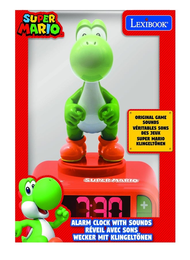 Lexibook, Super Mario, Yoshi Nightlight Alarm Clock, Sounds and Melodies, LCD Backlit Screen, Luminous, Snooze, Red/Green, RL800NI1 - Image 5