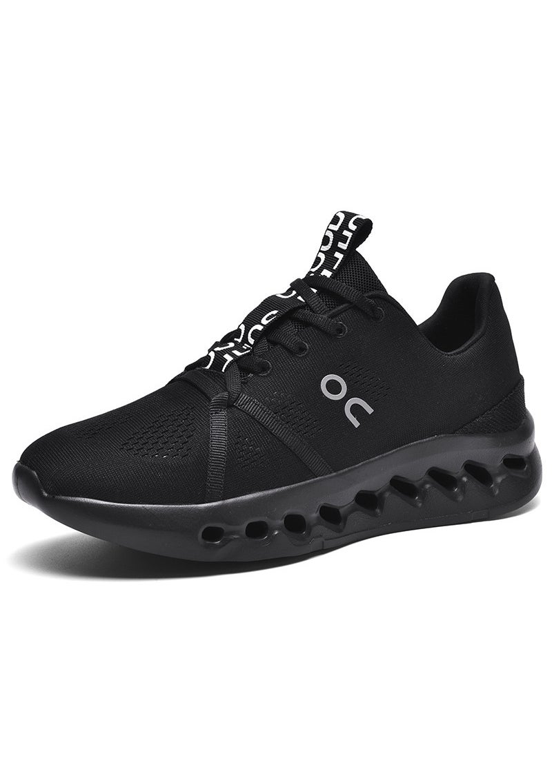 Generic - 2024 Spring Mens Cushioned Sneakers Large Size Black and white - Image 1