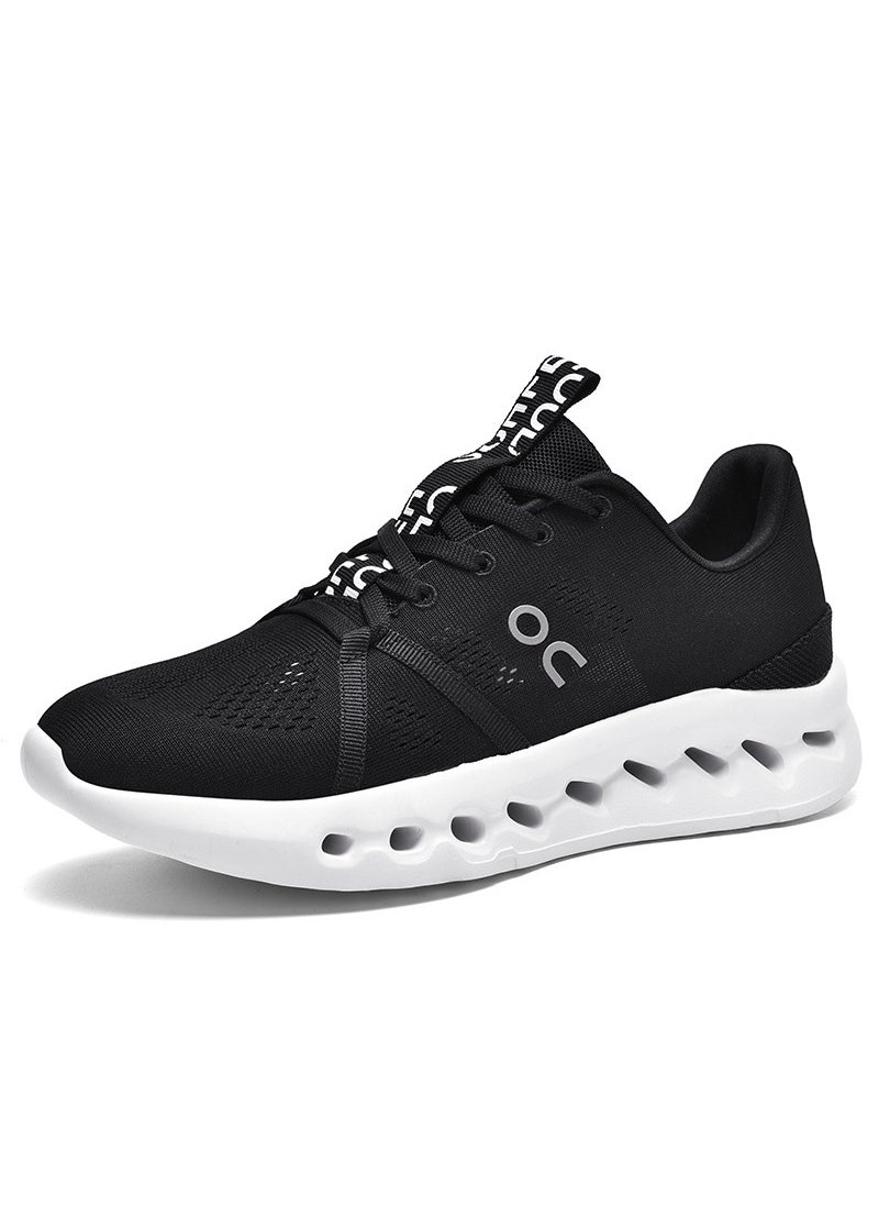 Generic - 2024 Spring Mens Cushioned Sneakers Large Size Black and white - Image 1