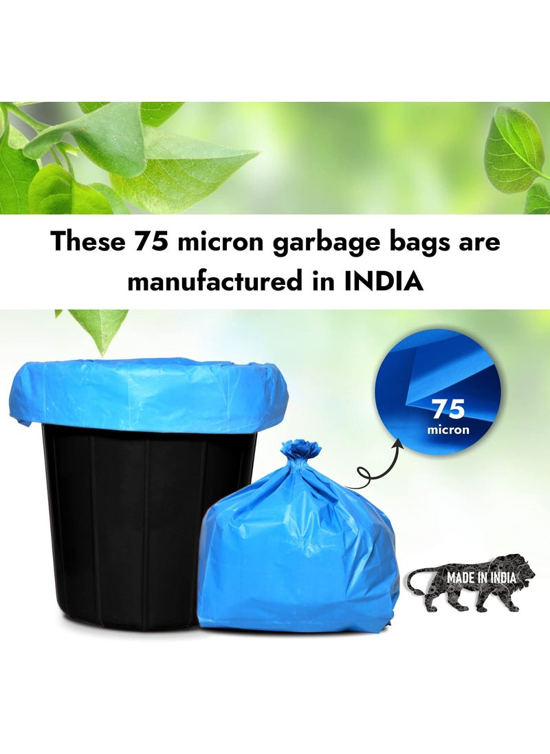 Generic HEAVY DUTY ExtraMedium Size 20x26 Inch Pack of 2 Blue 10 Pcs in Each Pack 75 Micron Biodegradable Garbage Bag TrashDustbin Bags Weight 500 Gram for Each Pack  - Image 5