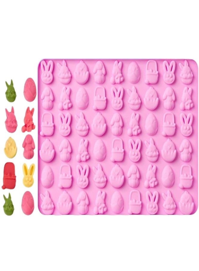 Skytail 54 Cavity Mini Easter Bunny Egg Mold Silicone Easter Chocolate Candy Molds for DIY Baking Chocolate Candy Gummy Jelly Cake Cupcake Decor Toppers Kids Party Easter Holiday Treats Snacks Mold - Image 1