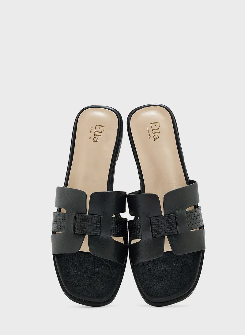 ELLA Square Toe Slide Sandals