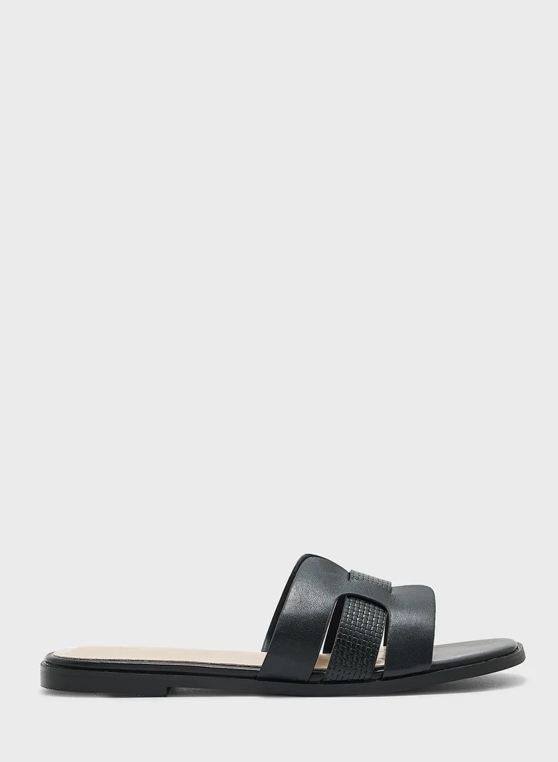 ELLA Square Toe Slide Sandals