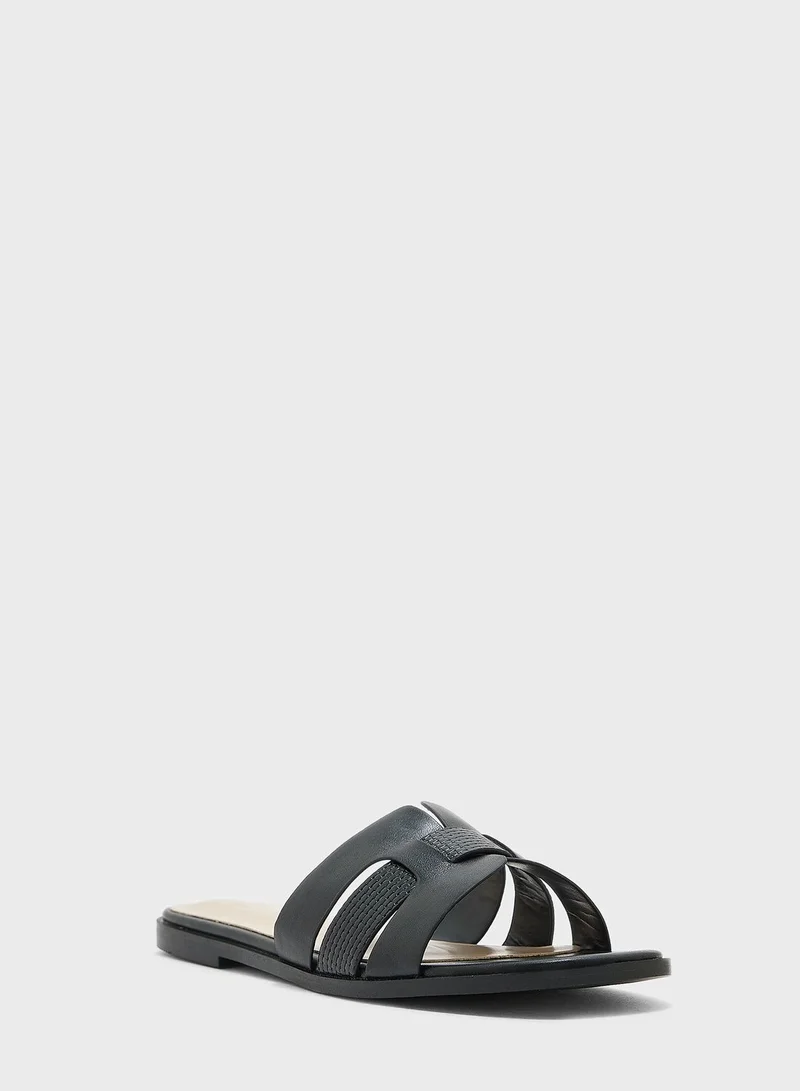 ELLA Square Toe Slide Sandals