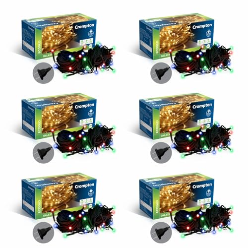 Crompton Galaxy Pixel Light | Festive Ladi Lights | 10 Meter | 48 LEDs | Multi-Colour | Pack of 6 | Direct 2-pin Plug | BIS Safe Wire | for Home Decoration, Diwali, Festival, Birthday, Marriage - Image 1