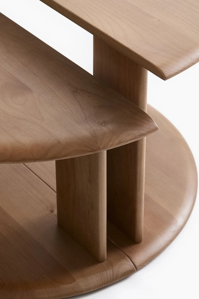 اتش اند ام طقم طاولات قهوة خشبية - قطعتين