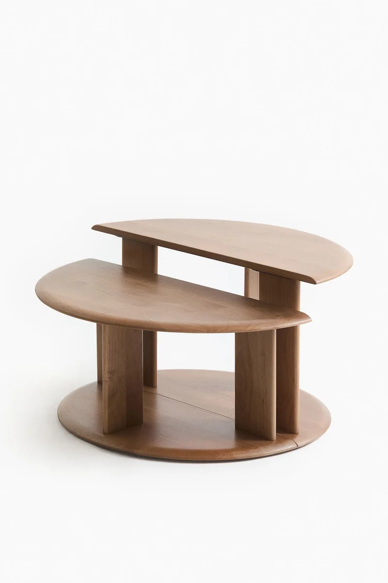 اتش اند ام طقم طاولات قهوة خشبية - قطعتين