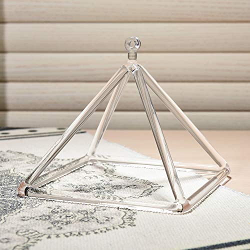 TOPFUND Clear Crystal Singing Pyramid 8 inch with Carrying Case and Quartz Suede Mallet - Image 2