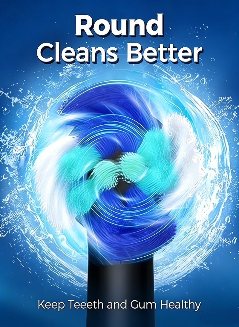 ULHYC Round Rotating Head Electric Toothbrush with 5 Adjustable Modes, 4 Bonus Replacement Brush Heads & IP67 Waterproof Rating - Image 3