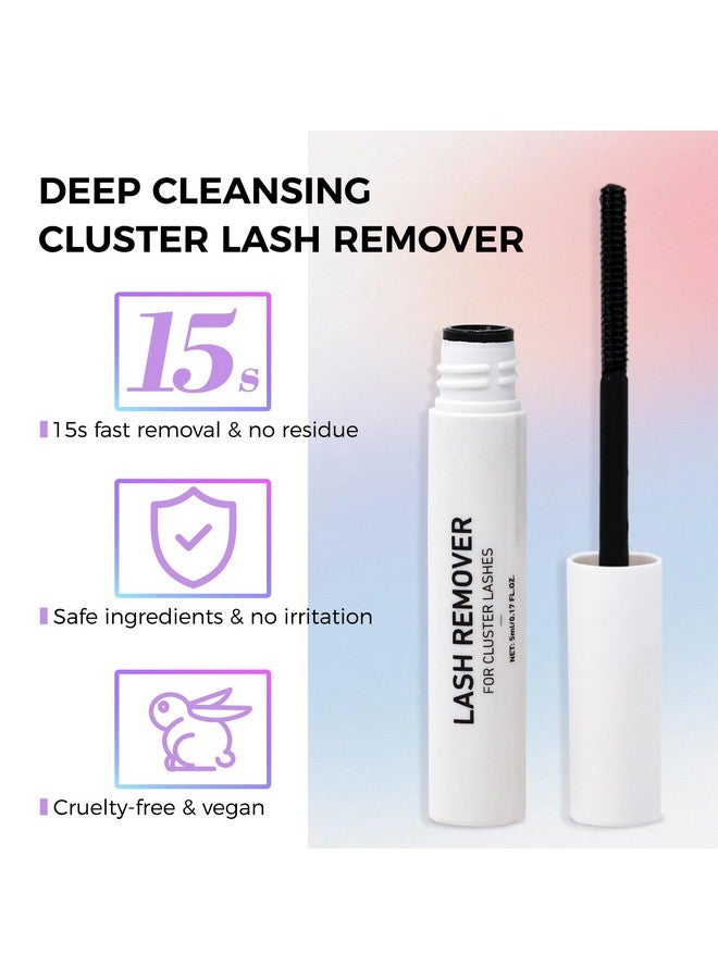 Miuffue طقم رموش 3 قطع مع لاصق الرموش ومثبت مع ملاقط الرموش ومزيل الرموش طقم لاصق الرموش وأداة تطبيق الرموش مزيل لاصق الرموش إزالة سريعة بدون بقايا - Image 5