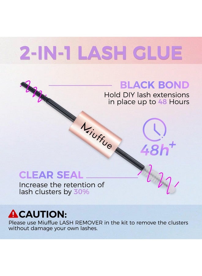 Miuffue طقم رموش 3 قطع مع لاصق الرموش ومثبت مع ملاقط الرموش ومزيل الرموش طقم لاصق الرموش وأداة تطبيق الرموش مزيل لاصق الرموش إزالة سريعة بدون بقايا - Image 3