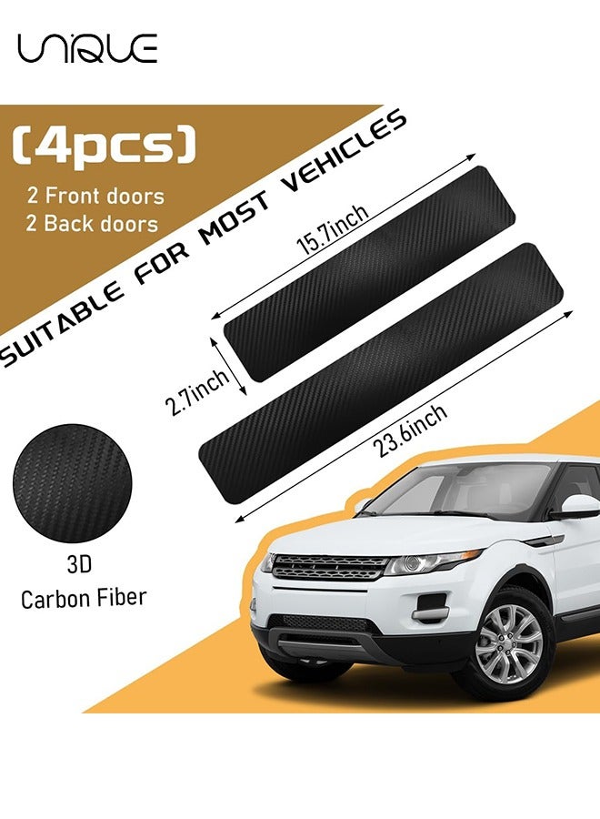 يونيك 4PCS حامي عتبة باب السيارة مع مكشطة ، 3D المضادة للخدش حافة الباب دخول حماية تقليم لحافة الباب / الأمامي والخلفي المصد عتبة الباب حامي غطاء شرائط ملصقا ، اكسسوارات جنرال موتورز - Image 2