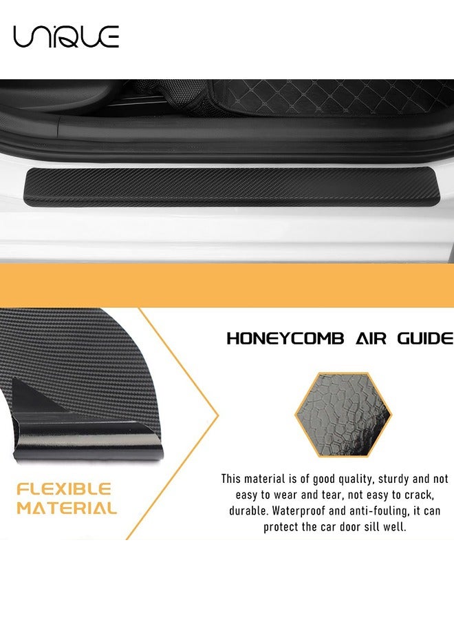 يونيك 4PCS حامي عتبة باب السيارة مع مكشطة ، 3D المضادة للخدش حافة الباب دخول حماية تقليم لحافة الباب / الأمامي والخلفي المصد عتبة الباب حامي غطاء شرائط ملصقا ، اكسسوارات جنرال موتورز - Image 3