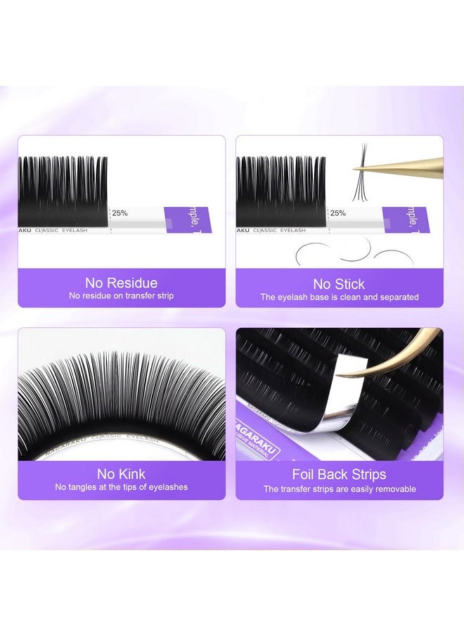 NAGARAKU - Eyelash Extensions 0.05Mm D Curl 7-15Mm Mix Tray Individual Lashes Classic Matte Black Faux Mink 16 Rows Professional Beauty Salon Supplies - Image 1