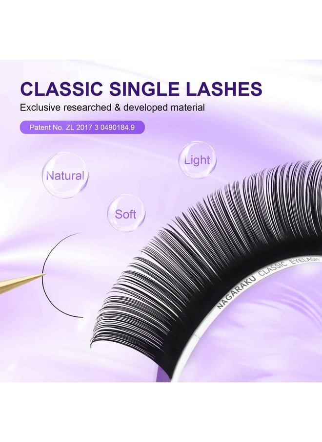 NAGARAKU - Eyelash Extensions 0.05Mm D Curl 7-15Mm Mix Tray Individual Lashes Classic Matte Black Faux Mink 16 Rows Professional Beauty Salon Supplies - Image 1