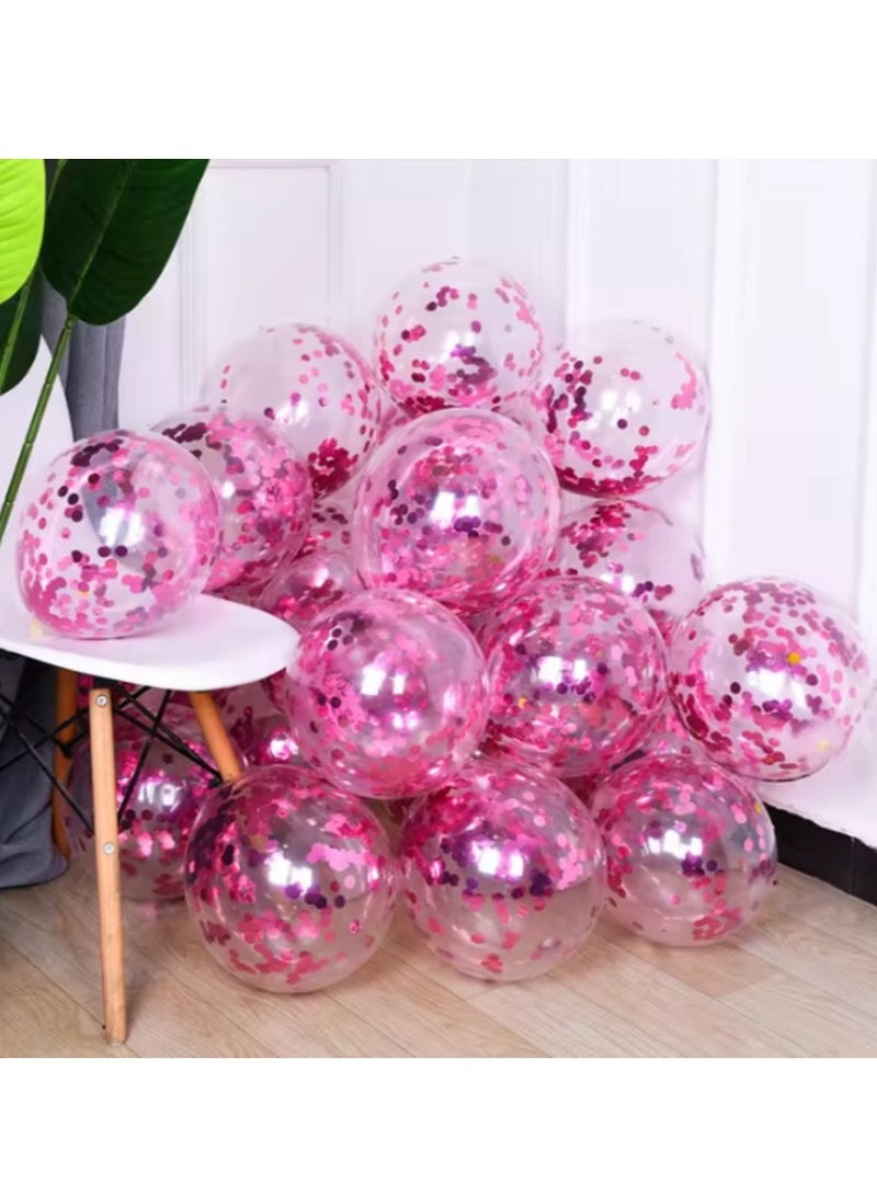 50 Confetti Balloons Are Clear Balloons With Pink Confetti Inside / For holidays, parties and graduation parties and Birthday / Confetti Balloons are available in all popular colors - Image 2