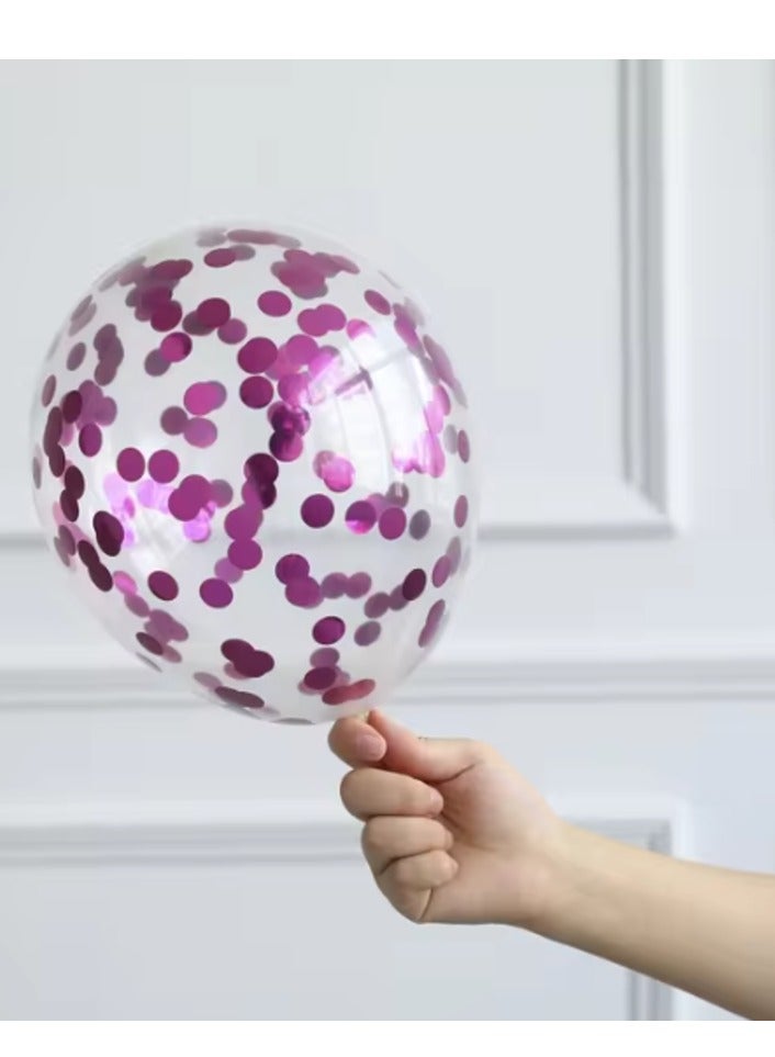 50 Confetti Balloons Are Clear Balloons With Pink Confetti Inside / For holidays, parties and graduation parties and Birthday / Confetti Balloons are available in all popular colors - Image 5