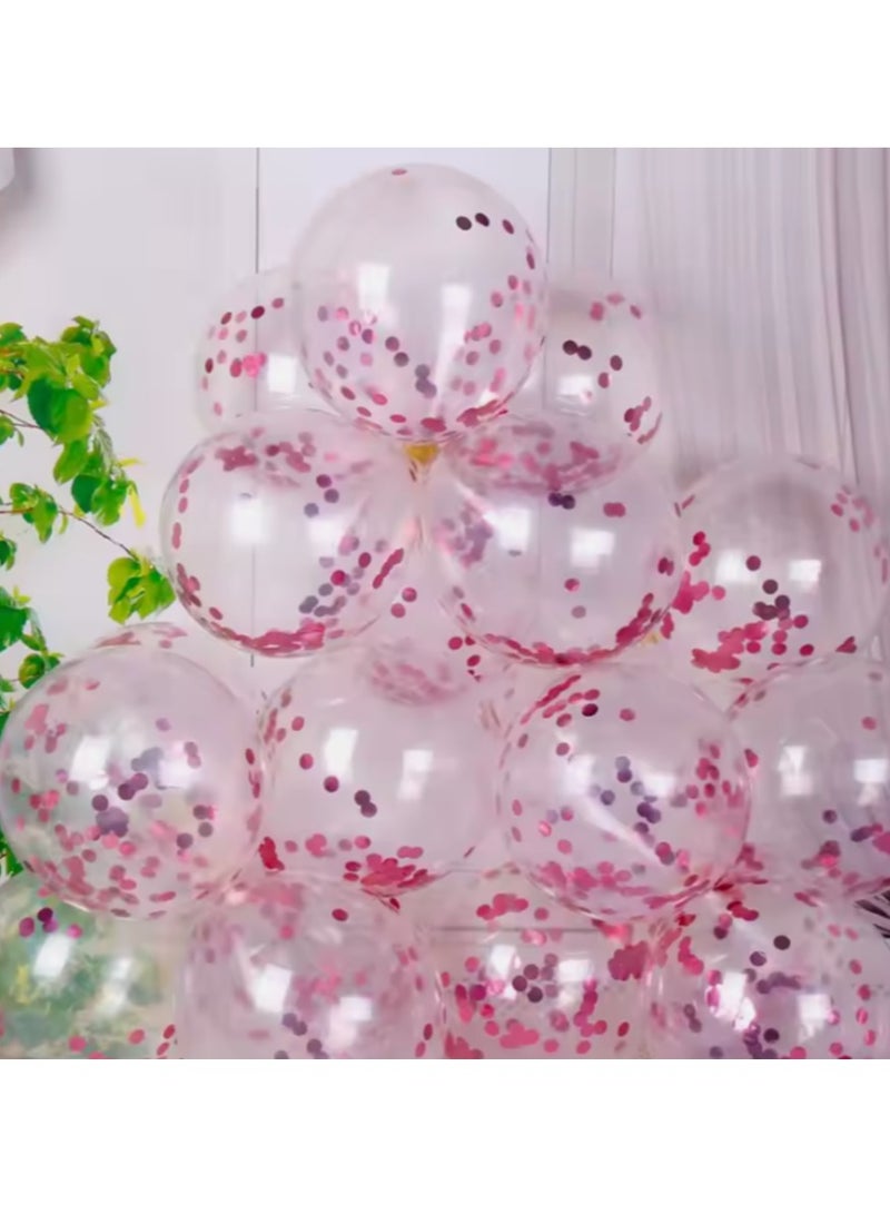50 Confetti Balloons Are Clear Balloons With Pink Confetti Inside / For holidays, parties and graduation parties and Birthday / Confetti Balloons are available in all popular colors - Image 4