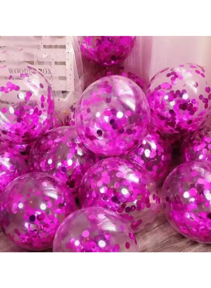 50 Confetti Balloons Are Clear Balloons With Pink Confetti Inside / For holidays, parties and graduation parties and Birthday / Confetti Balloons are available in all popular colors - Image 3