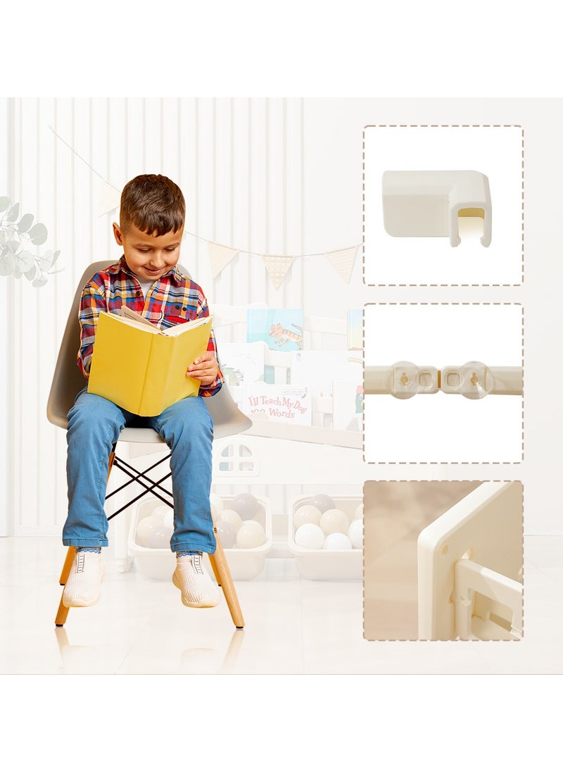 Little Story - قصة صغيرة - رف كتب للأطفال مع 2 صندوق تخزين ألعاب - أبيض - Image 1