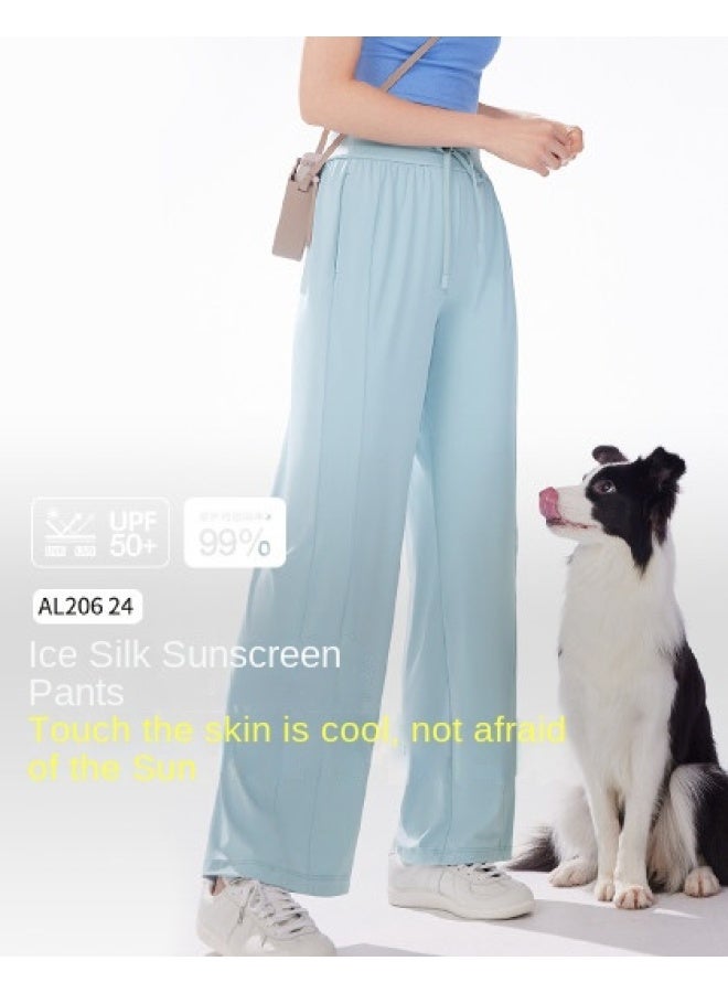 Cool Sun-proof】spring/summer Bestseller Women's Casual Pants With Cuffed Ankles, Sun Protection, Tummy Control, High Waist, Cooling & Leg-lengthening Effect - Image 1