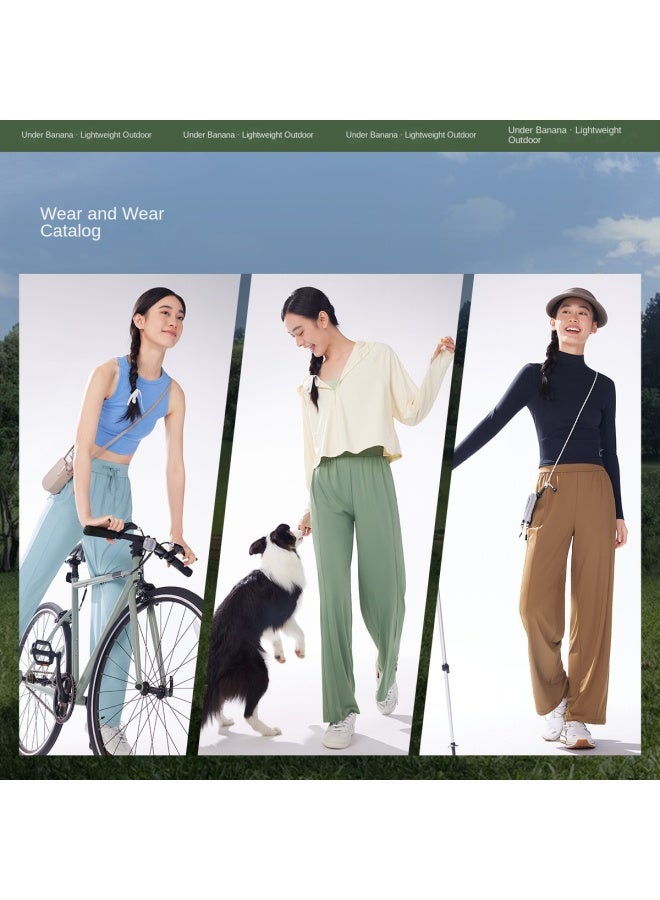 Cool Sun-proof】spring/summer Bestseller Women's Casual Pants With Cuffed Ankles, Sun Protection, Tummy Control, High Waist, Cooling & Leg-lengthening Effect - Image 5