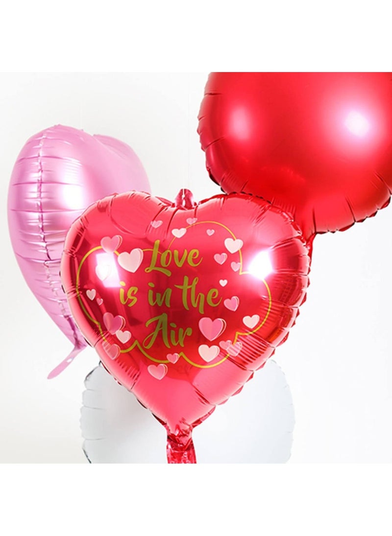 فولات بالون قلب من رقائق معدنية "الحب في الهواء" وردي غامق 45 سم - Image 2