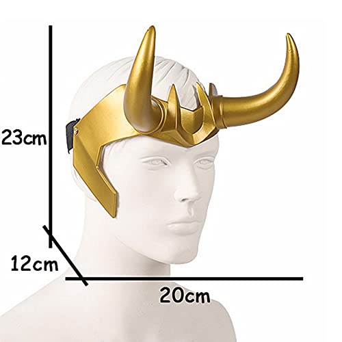 CAFELE Superhero Helmet with Horns, 2021 TV Series Movie Thor Ragnarok Norse Mythology Mask Cosplay Halloween Costume Party Props (L0KI Crown -Gold) - Image 4