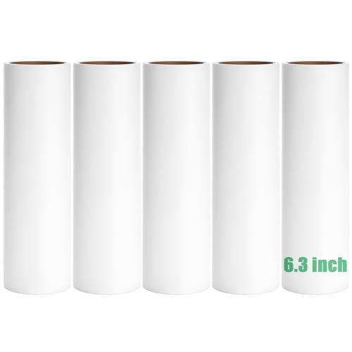 MINGRACE 6.3 inch Lint Roller Refills Only, Extra Sticky Lint Remover Refills for Pet Hair Sticky Roller Refill Adhesive Tape Easy Peel 60 Sheets per Roll, Pack of 5, Total 300 Sheets (6.3'' Wide) - Image 1