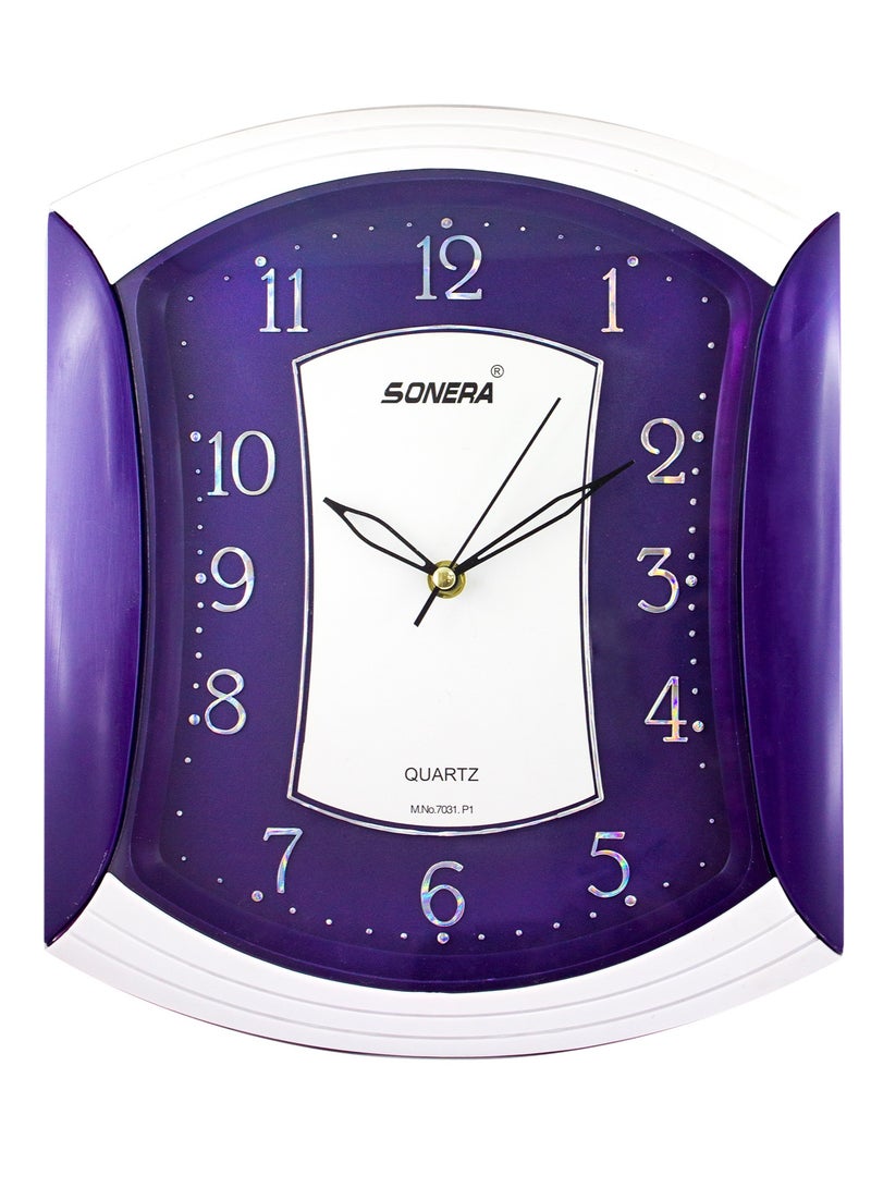 Sonera Wall Clock -7031-Analog -Quartz - Purple Color × White - Image 1