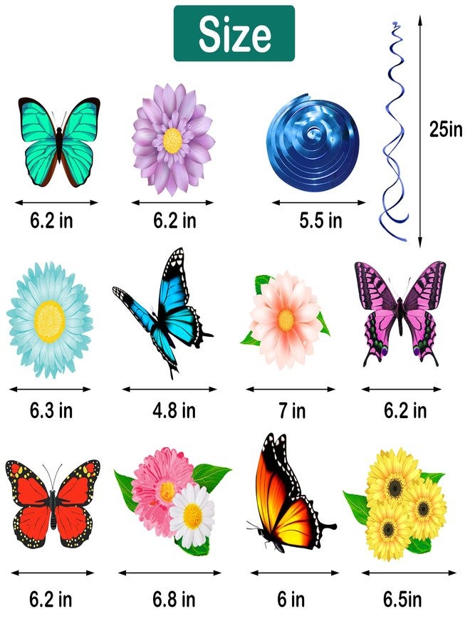 HADDIY Flower Butterfly Birthday Party Decorations,30 Set Spring Summer Hanging Swirl Ceiling Decor for Classroom Office Garden Seasonal Decorations - Image 3