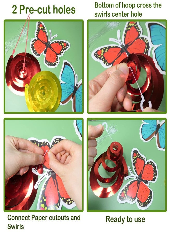 HADDIY Flower Butterfly Birthday Party Decorations,30 Set Spring Summer Hanging Swirl Ceiling Decor for Classroom Office Garden Seasonal Decorations - Image 4