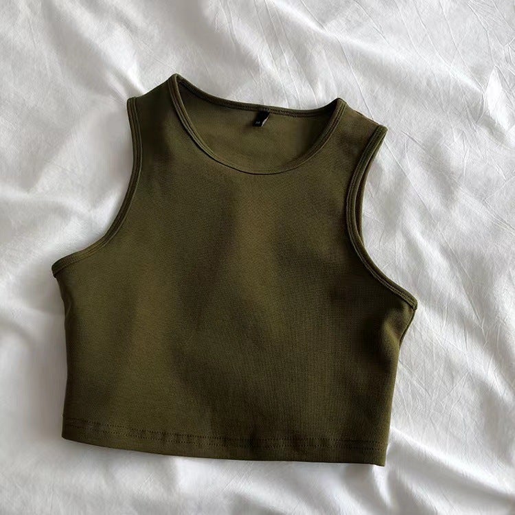 Summer Crop Top Sleeveless Tank Women Dark gray  - Image 2