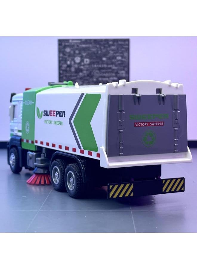 Generic - Tianying Simulation Alloy Car Model 1:32 City Sanitation Pull-back Sweeper Sound And Light Toy Car Music Model Ornaments-Color:8613B Sweeper Window Box - Image 1