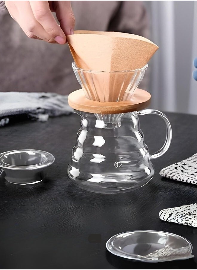 طقم قهوة V60، طقم ملحقات القهوة اليدوية يحتوي على 9 قطع، كلها في حقيبة سفر محمولة