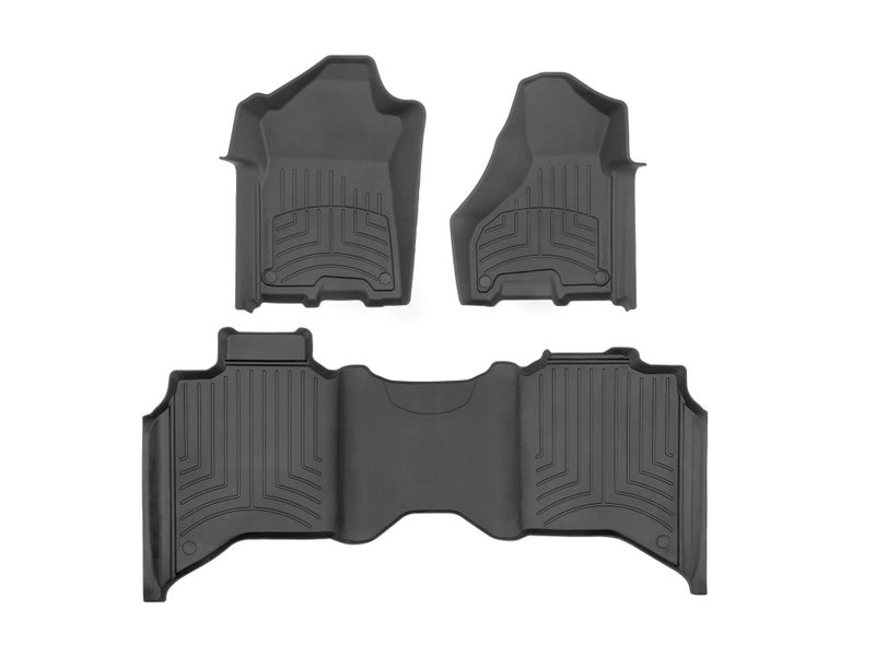 سجاد أرضي WeatherTech FloorLiner HP مخصص لسيارات رام 2500-3500 كرو كاب بدون PTO الصف الأول والثاني 44154512IM أسود