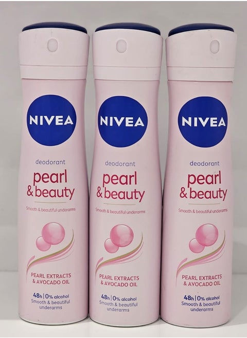 Pearl And Beauty Deodorant 150ml Pack of 3 3x150ml