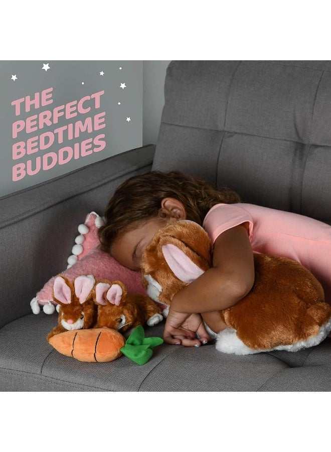 Prextex Plush Bunny Rabbit with Zippered Pouch for Little Baby Bunnies, Bunny Stuffed Animal, Easter Bunny Stuffed Animal, Perfect for Easter Gift and Easter Basket  - Image 1