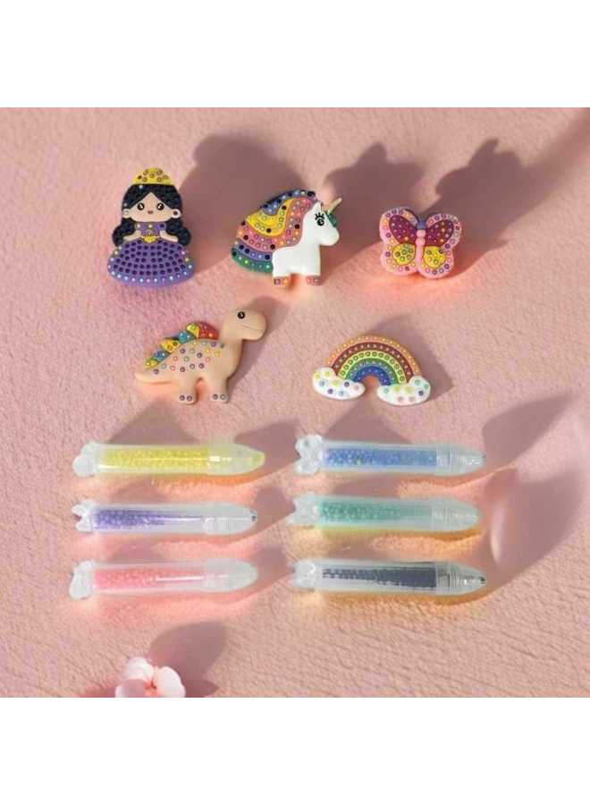 Children DIY Hand Drill Pen Ball Pen Toy Play House Drill Pen Creative Girl Stickers Puzzle-Color:Ten Patterns + Six Dot Pens 【sealed Color Box】 - Image 4