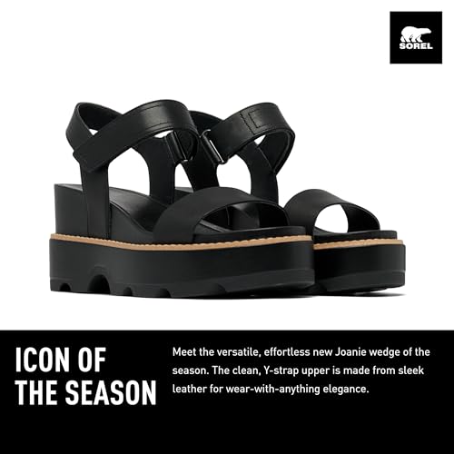 Sorel صندل ويدج عصري للنساء من سوريل، أسود/ملح البحر، 8 - Image 2