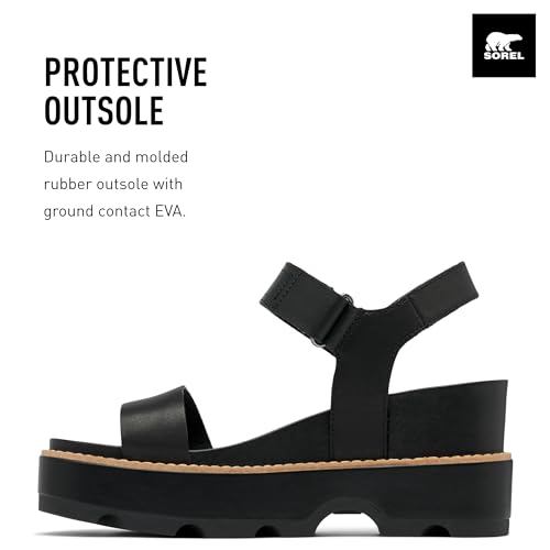 Sorel صندل ويدج عصري للنساء من سوريل، أسود/ملح البحر، 8 - Image 3